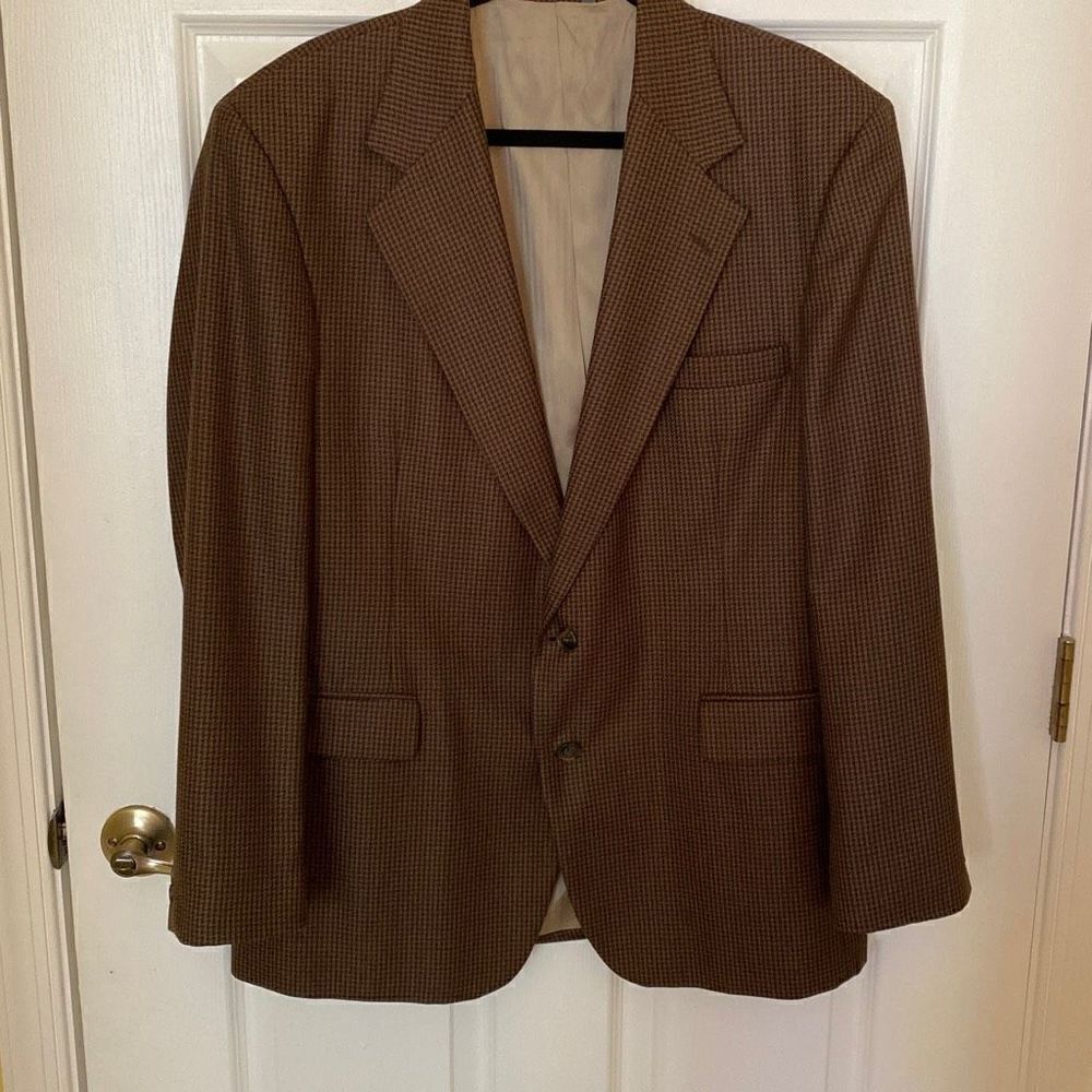 Haggar Mens Brown Tweed Blazer, Size 44